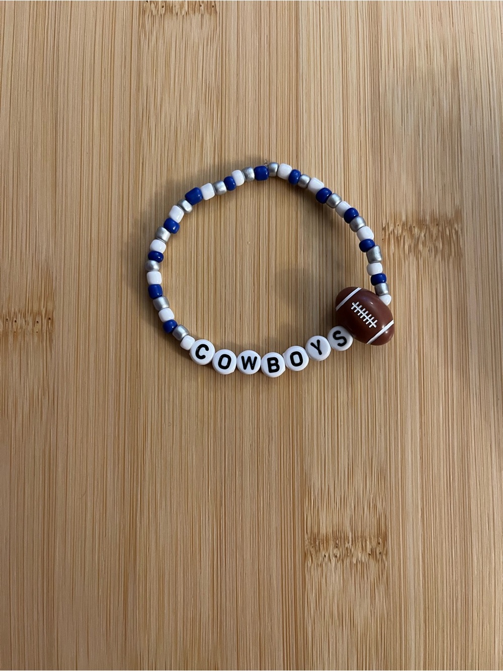 Cowboys Beaded Bracelet - Blue and White